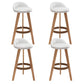 Scandinavian Upholstered Footrest Barstool Matte Finish Wood Bristol Stool White 4 Piece Set Clearhalo 'Bar Furniture' 'Bar Stools' 'bar_stools' 'furn' 'furn_bar_stools' 'Furniture' 'furniture_bar_stools' 'Kitchen & Dining Furniture' 4790581
