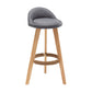 Scandinavian Upholstered Footrest Barstool Matte Finish Wood Bristol Stool Grey 1 Piece Clearhalo 'Bar Furniture' 'Bar Stools' 'bar_stools' 'furn' 'furn_bar_stools' 'Furniture' 'furniture_bar_stools' 'Kitchen & Dining Furniture' 4790582