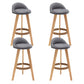 Scandinavian Upholstered Footrest Barstool Matte Finish Wood Bristol Stool Grey 4 Piece Set Clearhalo 'Bar Furniture' 'Bar Stools' 'bar_stools' 'furn' 'furn_bar_stools' 'Furniture' 'furniture_bar_stools' 'Kitchen & Dining Furniture' 4790584