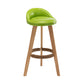 Scandinavian Upholstered Footrest Barstool Matte Finish Wood Bristol Stool Green 1 Piece Clearhalo 'Bar Furniture' 'Bar Stools' 'bar_stools' 'furn' 'furn_bar_stools' 'Furniture' 'furniture_bar_stools' 'Kitchen & Dining Furniture' 4790585