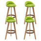 Scandinavian Upholstered Footrest Barstool Matte Finish Wood Bristol Stool Green 4 Piece Set Clearhalo 'Bar Furniture' 'Bar Stools' 'bar_stools' 'furn' 'furn_bar_stools' 'Furniture' 'furniture_bar_stools' 'Kitchen & Dining Furniture' 4790587