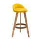 Scandinavian Upholstered Footrest Barstool Matte Finish Wood Bristol Stool Yellow 1 Piece Clearhalo 'Bar Furniture' 'Bar Stools' 'bar_stools' 'furn' 'furn_bar_stools' 'Furniture' 'furniture_bar_stools' 'Kitchen & Dining Furniture' 4790588