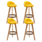 Scandinavian Upholstered Footrest Barstool Matte Finish Wood Bristol Stool Yellow 4 Piece Set Clearhalo 'Bar Furniture' 'Bar Stools' 'bar_stools' 'furn' 'furn_bar_stools' 'Furniture' 'furniture_bar_stools' 'Kitchen & Dining Furniture' 4790590
