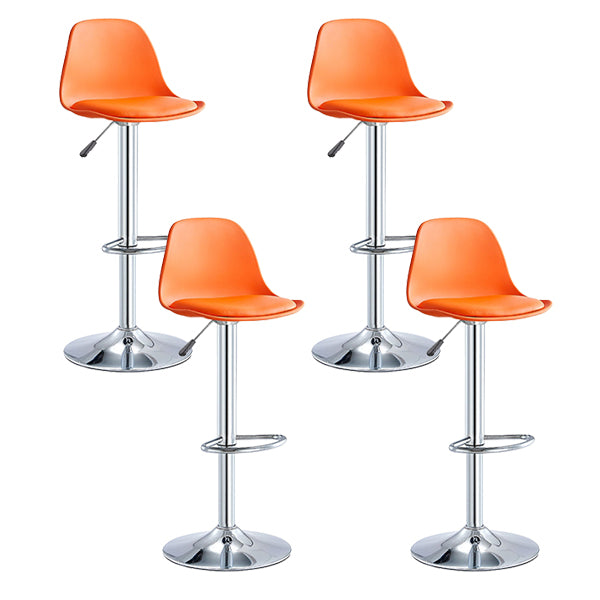 Contemporary Liftable Bar Stool Bucket Counter Bar Stool with Metal Legs Orange 4 Piece Set Bar Stool(31"H) Clearhalo 'Bar Furniture' 'Bar Stools' 'bar_stools' 'furn' 'furn_bar_stools' 'Furniture' 'furniture_bar_stools' 'Kitchen & Dining Furniture' 4790596