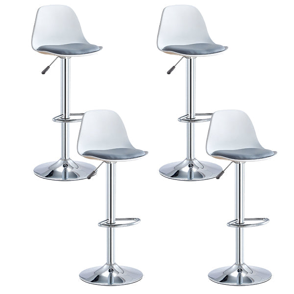 Contemporary Liftable Bar Stool Bucket Counter Bar Stool with Metal Legs Gray-White 4 Piece Set Bar Stool(31"H) Clearhalo 'Bar Furniture' 'Bar Stools' 'bar_stools' 'furn' 'furn_bar_stools' 'Furniture' 'furniture_bar_stools' 'Kitchen & Dining Furniture' 4790599