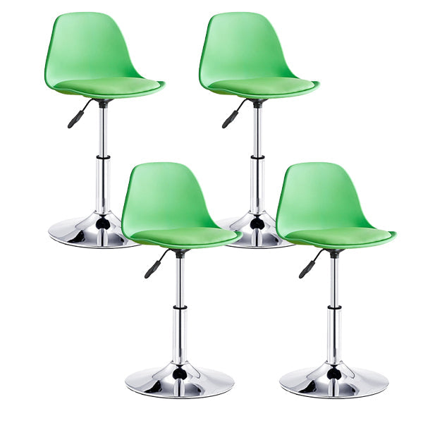 Contemporary Liftable Bar Stool Bucket Counter Bar Stool with Metal Legs Green 4 Piece Set Short Stool(20"H) Clearhalo 'Bar Furniture' 'Bar Stools' 'bar_stools' 'furn' 'furn_bar_stools' 'Furniture' 'furniture_bar_stools' 'Kitchen & Dining Furniture' 4790605