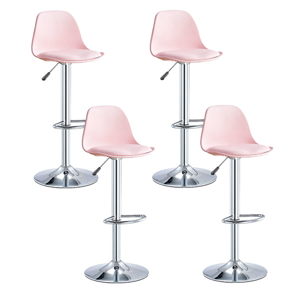 Contemporary Liftable Bar Stool Bucket Counter Bar Stool with Metal Legs Pink 4 Piece Set Bar Stool(31"H) Clearhalo 'Bar Furniture' 'Bar Stools' 'bar_stools' 'furn' 'furn_bar_stools' 'Furniture' 'furniture_bar_stools' 'Kitchen & Dining Furniture' 4790618