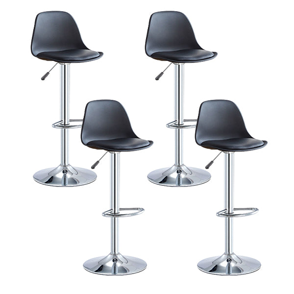 Contemporary Liftable Bar Stool Bucket Counter Bar Stool with Metal Legs Black 4 Piece Set Bar Stool(31"H) Clearhalo 'Bar Furniture' 'Bar Stools' 'bar_stools' 'furn' 'furn_bar_stools' 'Furniture' 'furniture_bar_stools' 'Kitchen & Dining Furniture' 4790620