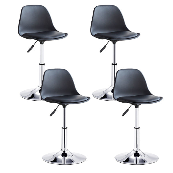 Contemporary Liftable Bar Stool Bucket Counter Bar Stool with Metal Legs Black 4 Piece Set Short Stool(20"H) Clearhalo 'Bar Furniture' 'Bar Stools' 'bar_stools' 'furn' 'furn_bar_stools' 'Furniture' 'furniture_bar_stools' 'Kitchen & Dining Furniture' 4790622
