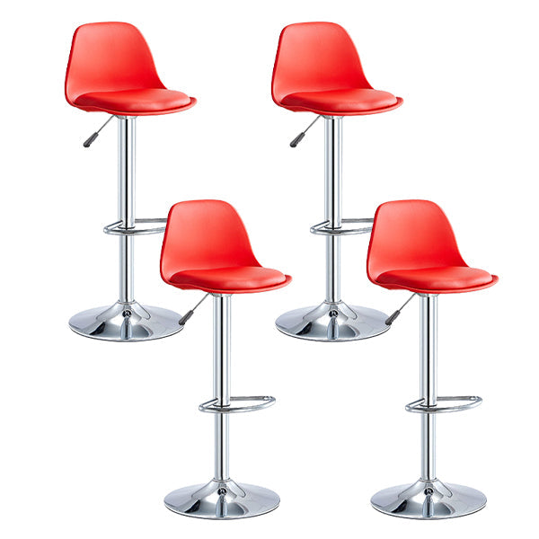 Contemporary Liftable Bar Stool Bucket Counter Bar Stool with Metal Legs Red 4 Piece Set Bar Stool(31"H) Clearhalo 'Bar Furniture' 'Bar Stools' 'bar_stools' 'furn' 'furn_bar_stools' 'Furniture' 'furniture_bar_stools' 'Kitchen & Dining Furniture' 4790625