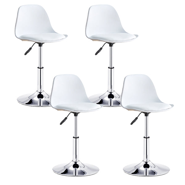 Contemporary Liftable Bar Stool Bucket Counter Bar Stool with Metal Legs White 4 Piece Set Short Stool(20"H) Clearhalo 'Bar Furniture' 'Bar Stools' 'bar_stools' 'furn' 'furn_bar_stools' 'Furniture' 'furniture_bar_stools' 'Kitchen & Dining Furniture' 4790626