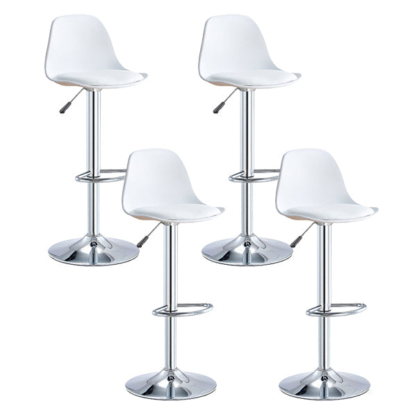 Contemporary Liftable Bar Stool Bucket Counter Bar Stool with Metal Legs White 4 Piece Set Bar Stool(31"H) Clearhalo 'Bar Furniture' 'Bar Stools' 'bar_stools' 'furn' 'furn_bar_stools' 'Furniture' 'furniture_bar_stools' 'Kitchen & Dining Furniture' 4790627