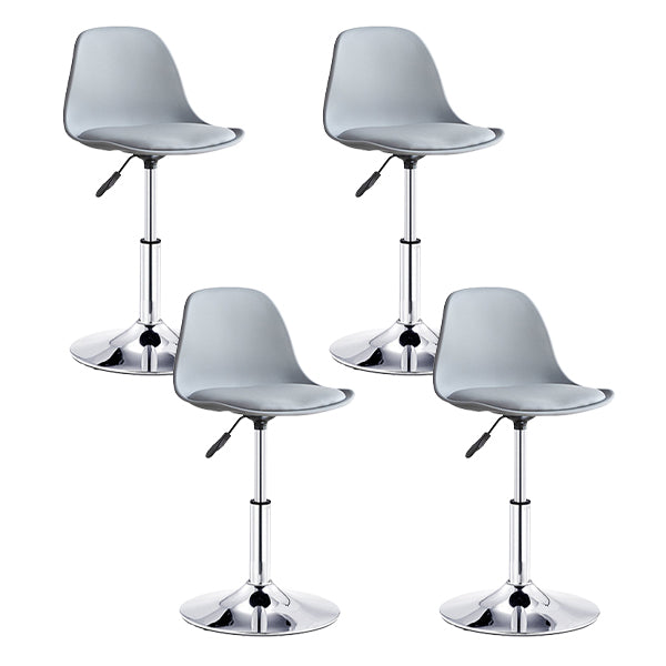 Contemporary Liftable Bar Stool Bucket Counter Bar Stool with Metal Legs Grey 4 Piece Set Short Stool(20"H) Clearhalo 'Bar Furniture' 'Bar Stools' 'bar_stools' 'furn' 'furn_bar_stools' 'Furniture' 'furniture_bar_stools' 'Kitchen & Dining Furniture' 4790628