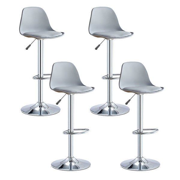 Contemporary Liftable Bar Stool Bucket Counter Bar Stool with Metal Legs Grey 4 Piece Set Bar Stool(31"H) Clearhalo 'Bar Furniture' 'Bar Stools' 'bar_stools' 'furn' 'furn_bar_stools' 'Furniture' 'furniture_bar_stools' 'Kitchen & Dining Furniture' 4790629