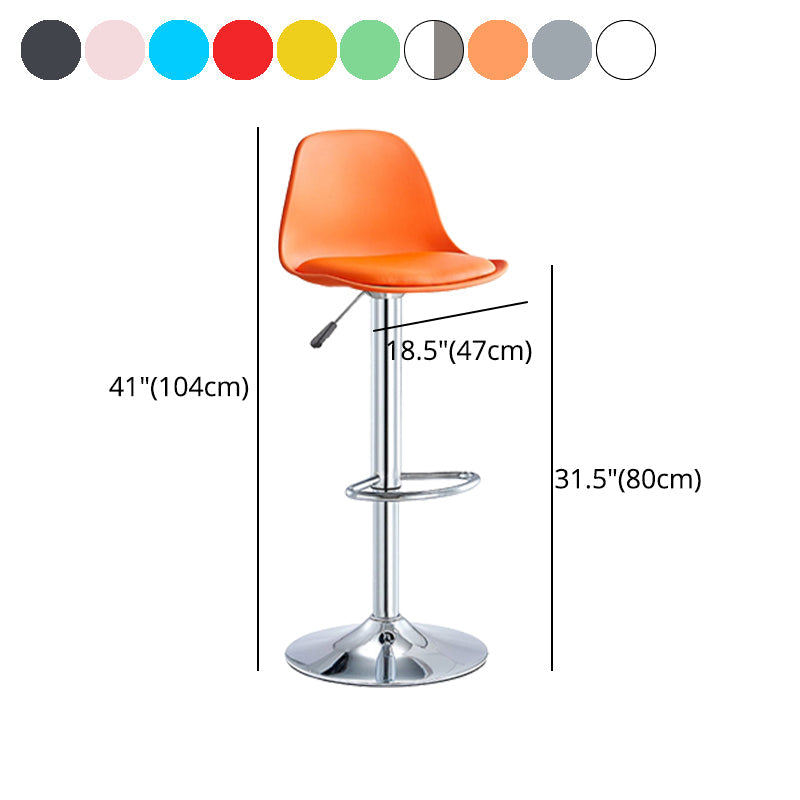 Contemporary Liftable Bar Stool Bucket Counter Bar Stool with Metal Legs Clearhalo 'Bar Furniture' 'Bar Stools' 'bar_stools' 'furn' 'furn_bar_stools' 'Furniture' 'furniture_bar_stools' 'Kitchen & Dining Furniture' 4790630