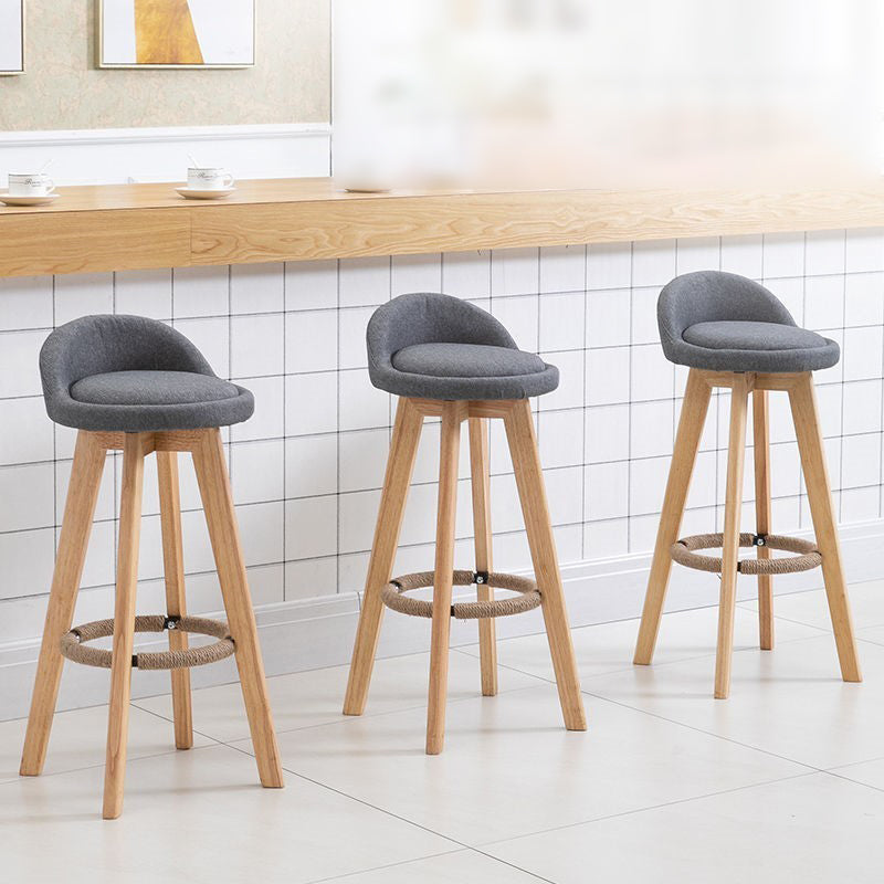 Contemporary Style Low Back Bar-stool Wooden Bar Stool for Restaurant Clearhalo 'Bar Furniture' 'Bar Stools' 'bar_stools' 'furn' 'furn_bar_stools' 'Furniture' 'furniture_bar_stools' 'Kitchen & Dining Furniture' 4790709