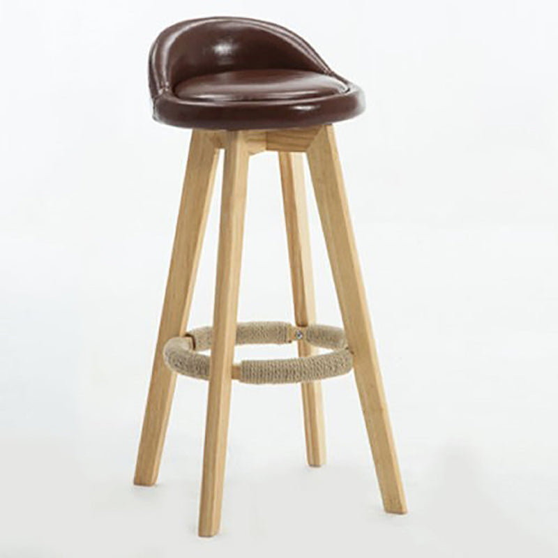 Contemporary Style Low Back Bar-stool Wooden Bar Stool for Restaurant Brown 1 Piece Clearhalo 'Bar Furniture' 'Bar Stools' 'bar_stools' 'furn' 'furn_bar_stools' 'Furniture' 'furniture_bar_stools' 'Kitchen & Dining Furniture' 4790711