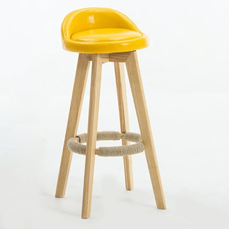 Contemporary Style Low Back Bar-stool Wooden Bar Stool for Restaurant Yellow 1 Piece Clearhalo 'Bar Furniture' 'Bar Stools' 'bar_stools' 'furn' 'furn_bar_stools' 'Furniture' 'furniture_bar_stools' 'Kitchen & Dining Furniture' 4790715