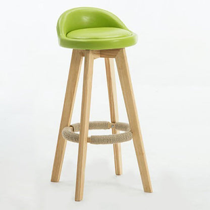 Contemporary Style Low Back Bar-stool Wooden Bar Stool for Restaurant Fruit Green 1 Piece Clearhalo 'Bar Furniture' 'Bar Stools' 'bar_stools' 'furn' 'furn_bar_stools' 'Furniture' 'furniture_bar_stools' 'Kitchen & Dining Furniture' 4790719