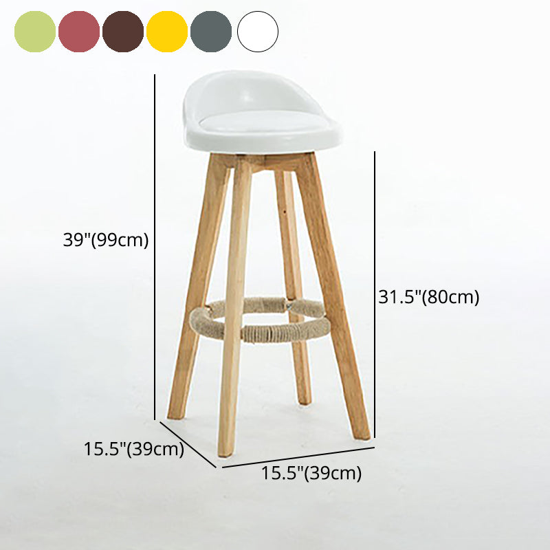 Contemporary Style Low Back Bar-stool Wooden Bar Stool for Restaurant Clearhalo 'Bar Furniture' 'Bar Stools' 'bar_stools' 'furn' 'furn_bar_stools' 'Furniture' 'furniture_bar_stools' 'Kitchen & Dining Furniture' 4790725