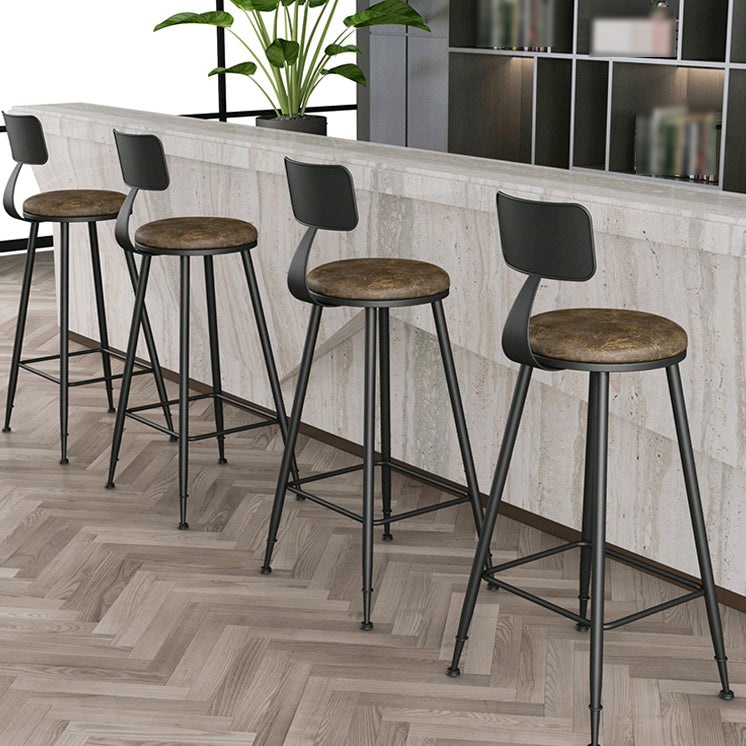 Industrial Matte Finish Coffee Shop Stool Footrest Low Back Stool Clearhalo 'Bar Furniture' 'Bar Stools' 'bar_stools' 'furn' 'furn_bar_stools' 'Furniture' 'furniture_bar_stools' 'Kitchen & Dining Furniture' 4790728