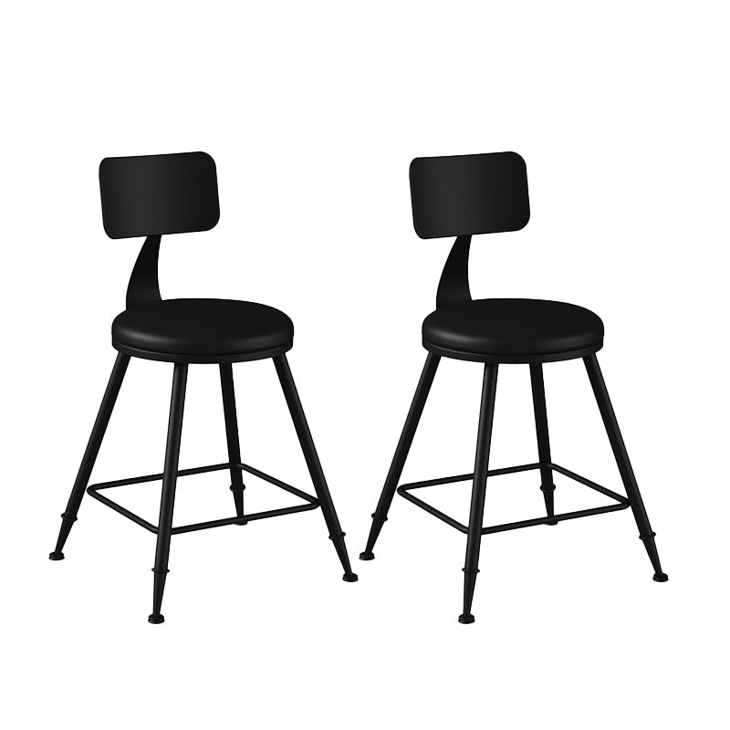 Industrial Matte Finish Coffee Shop Stool Footrest Low Back Stool Black 2 Piece Set Short Stool(18"H) Clearhalo 'Bar Furniture' 'Bar Stools' 'bar_stools' 'furn' 'furn_bar_stools' 'Furniture' 'furniture_bar_stools' 'Kitchen & Dining Furniture' 4790729