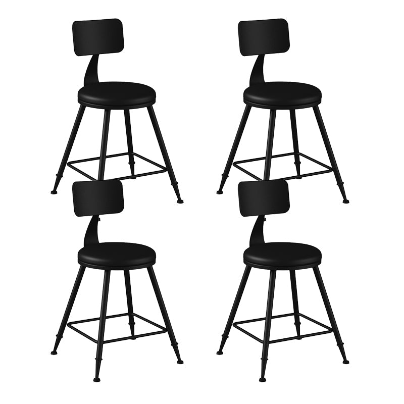 Industrial Matte Finish Coffee Shop Stool Footrest Low Back Stool Black 4 Piece Set Short Stool(18"H) Clearhalo 'Bar Furniture' 'Bar Stools' 'bar_stools' 'furn' 'furn_bar_stools' 'Furniture' 'furniture_bar_stools' 'Kitchen & Dining Furniture' 4790731