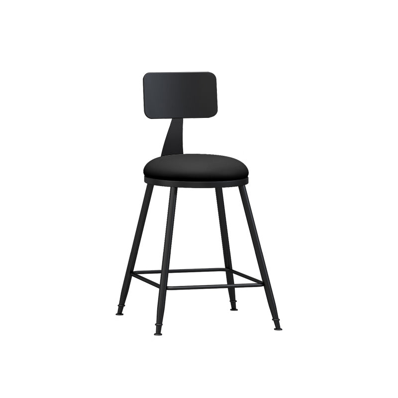 Industrial Matte Finish Coffee Shop Stool Footrest Low Back Stool Black 1 Piece Short Stool(22"H) Clearhalo 'Bar Furniture' 'Bar Stools' 'bar_stools' 'furn' 'furn_bar_stools' 'Furniture' 'furniture_bar_stools' 'Kitchen & Dining Furniture' 4790732