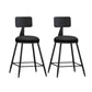 Industrial Matte Finish Coffee Shop Stool Footrest Low Back Stool Black 2 Piece Set Short Stool(22"H) Clearhalo 'Bar Furniture' 'Bar Stools' 'bar_stools' 'furn' 'furn_bar_stools' 'Furniture' 'furniture_bar_stools' 'Kitchen & Dining Furniture' 4790734