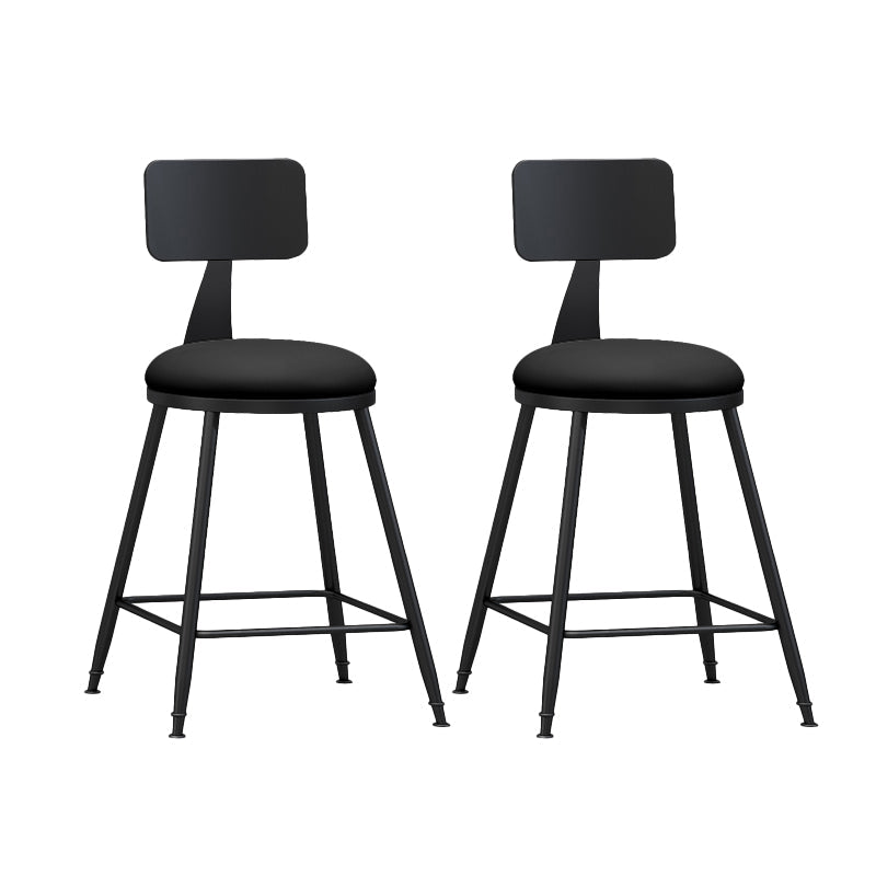 Industrial Matte Finish Coffee Shop Stool Footrest Low Back Stool Black 2 Piece Set Short Stool(22"H) Clearhalo 'Bar Furniture' 'Bar Stools' 'bar_stools' 'furn' 'furn_bar_stools' 'Furniture' 'furniture_bar_stools' 'Kitchen & Dining Furniture' 4790734
