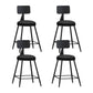 Industrial Matte Finish Coffee Shop Stool Footrest Low Back Stool Black 4 Piece Set Short Stool(22"H) Clearhalo 'Bar Furniture' 'Bar Stools' 'bar_stools' 'furn' 'furn_bar_stools' 'Furniture' 'furniture_bar_stools' 'Kitchen & Dining Furniture' 4790736