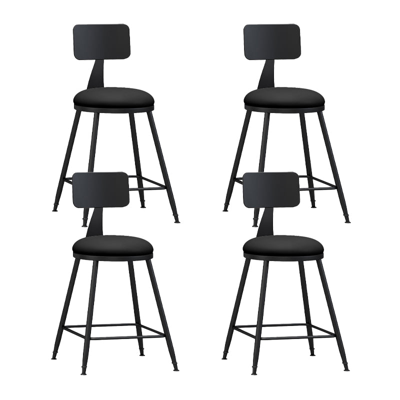 Industrial Matte Finish Coffee Shop Stool Footrest Low Back Stool Black 4 Piece Set Short Stool(22"H) Clearhalo 'Bar Furniture' 'Bar Stools' 'bar_stools' 'furn' 'furn_bar_stools' 'Furniture' 'furniture_bar_stools' 'Kitchen & Dining Furniture' 4790736