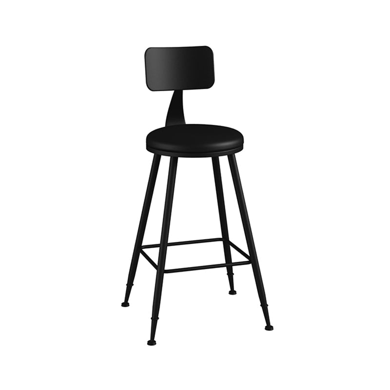 Industrial Matte Finish Coffee Shop Stool Footrest Low Back Stool Black 1 Piece Counter Stool(26"H) Clearhalo 'Bar Furniture' 'Bar Stools' 'bar_stools' 'furn' 'furn_bar_stools' 'Furniture' 'furniture_bar_stools' 'Kitchen & Dining Furniture' 4790738