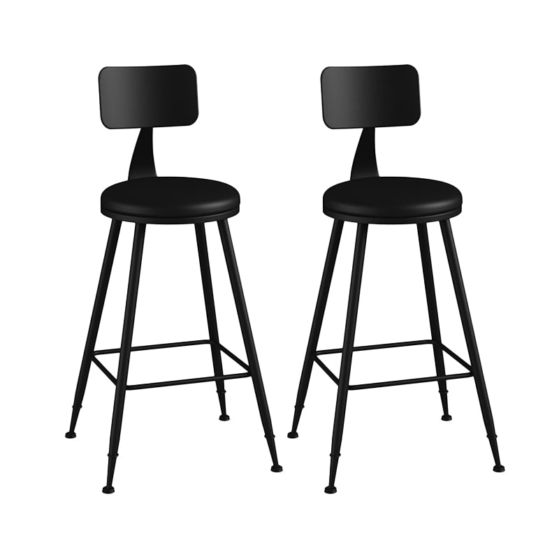 Industrial Matte Finish Coffee Shop Stool Footrest Low Back Stool Black 2 Piece Set Counter Stool(26"H) Clearhalo 'Bar Furniture' 'Bar Stools' 'bar_stools' 'furn' 'furn_bar_stools' 'Furniture' 'furniture_bar_stools' 'Kitchen & Dining Furniture' 4790740