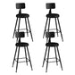 Industrial Matte Finish Coffee Shop Stool Footrest Low Back Stool Black 4 Piece Set Counter Stool(26"H) Clearhalo 'Bar Furniture' 'Bar Stools' 'bar_stools' 'furn' 'furn_bar_stools' 'Furniture' 'furniture_bar_stools' 'Kitchen & Dining Furniture' 4790742