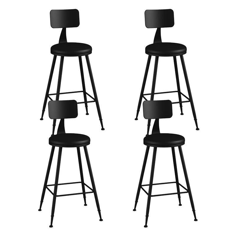 Industrial Matte Finish Coffee Shop Stool Footrest Low Back Stool Black 4 Piece Set Counter Stool(26"H) Clearhalo 'Bar Furniture' 'Bar Stools' 'bar_stools' 'furn' 'furn_bar_stools' 'Furniture' 'furniture_bar_stools' 'Kitchen & Dining Furniture' 4790742