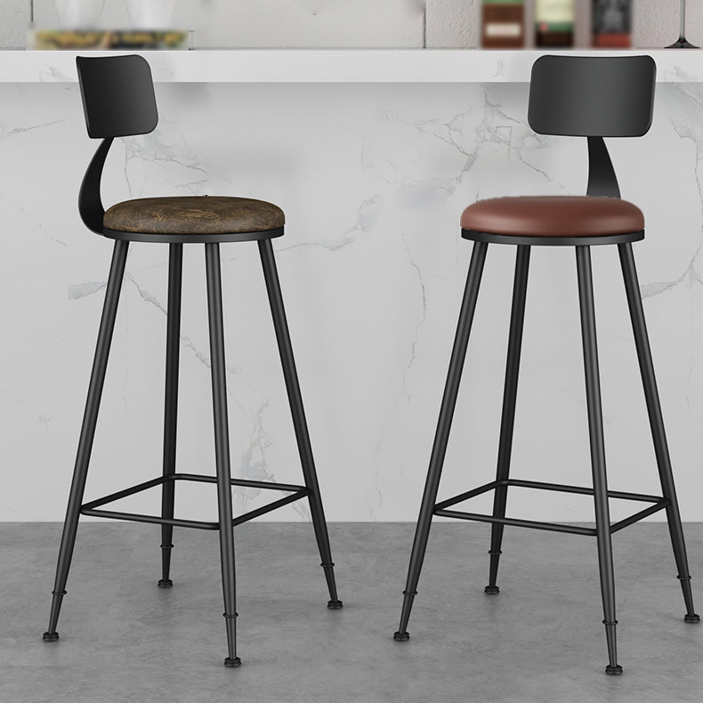 Industrial Matte Finish Coffee Shop Stool Footrest Low Back Stool Clearhalo 'Bar Furniture' 'Bar Stools' 'bar_stools' 'furn' 'furn_bar_stools' 'Furniture' 'furniture_bar_stools' 'Kitchen & Dining Furniture' 4790745