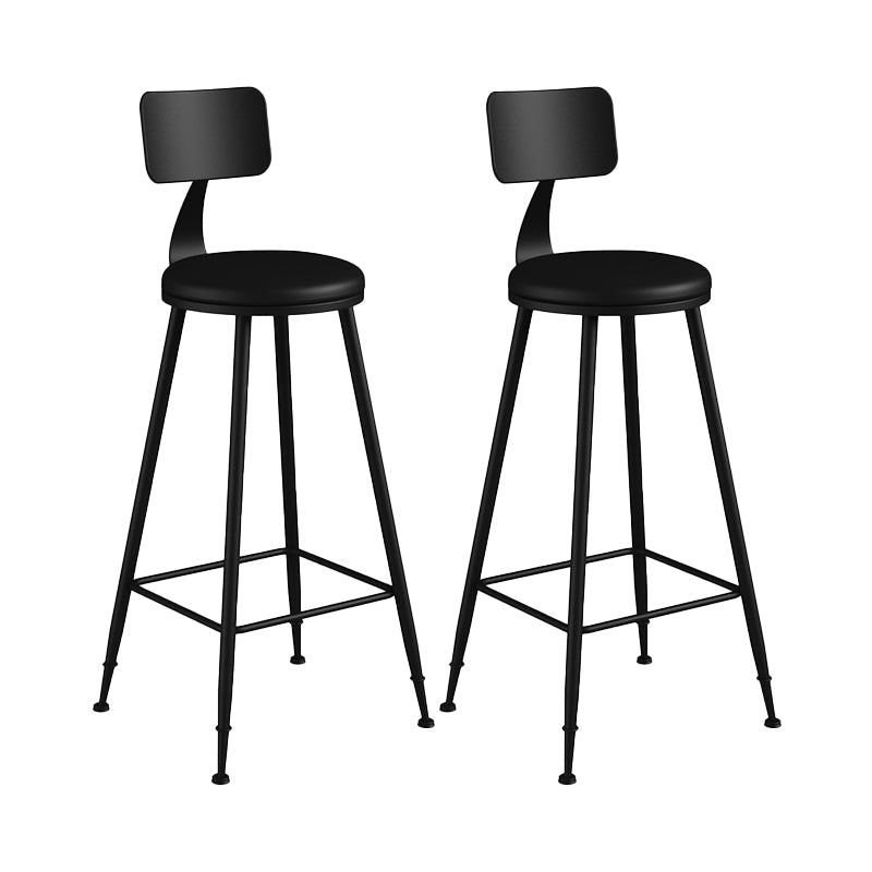Industrial Matte Finish Coffee Shop Stool Footrest Low Back Stool Black 2 Piece Set Bar Stool(30"H) Clearhalo 'Bar Furniture' 'Bar Stools' 'bar_stools' 'furn' 'furn_bar_stools' 'Furniture' 'furniture_bar_stools' 'Kitchen & Dining Furniture' 4790746