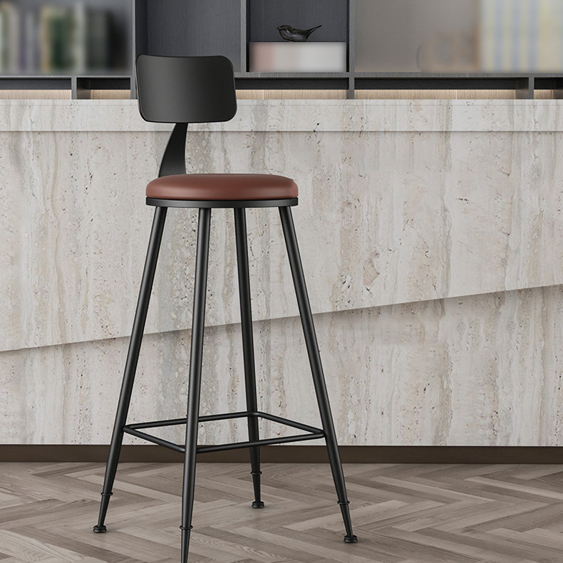 Industrial Matte Finish Coffee Shop Stool Footrest Low Back Stool Clearhalo 'Bar Furniture' 'Bar Stools' 'bar_stools' 'furn' 'furn_bar_stools' 'Furniture' 'furniture_bar_stools' 'Kitchen & Dining Furniture' 4790748