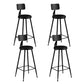 Industrial Matte Finish Coffee Shop Stool Footrest Low Back Stool Black 4 Piece Set Bar Stool(30"H) Clearhalo 'Bar Furniture' 'Bar Stools' 'bar_stools' 'furn' 'furn_bar_stools' 'Furniture' 'furniture_bar_stools' 'Kitchen & Dining Furniture' 4790749