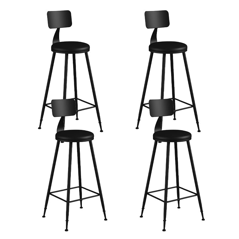 Industrial Matte Finish Coffee Shop Stool Footrest Low Back Stool Black 4 Piece Set Bar Stool(30"H) Clearhalo 'Bar Furniture' 'Bar Stools' 'bar_stools' 'furn' 'furn_bar_stools' 'Furniture' 'furniture_bar_stools' 'Kitchen & Dining Furniture' 4790749