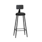Industrial Matte Finish Coffee Shop Stool Footrest Low Back Stool Black 1 Piece Bar Stool(33"H) Clearhalo 'Bar Furniture' 'Bar Stools' 'bar_stools' 'furn' 'furn_bar_stools' 'Furniture' 'furniture_bar_stools' 'Kitchen & Dining Furniture' 4790751