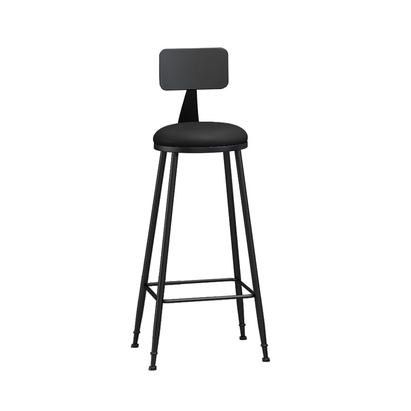 Industrial Matte Finish Coffee Shop Stool Footrest Low Back Stool Black 1 Piece Bar Stool(33"H) Clearhalo 'Bar Furniture' 'Bar Stools' 'bar_stools' 'furn' 'furn_bar_stools' 'Furniture' 'furniture_bar_stools' 'Kitchen & Dining Furniture' 4790751