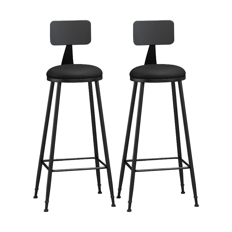 Industrial Matte Finish Coffee Shop Stool Footrest Low Back Stool Black 2 Piece Set Bar Stool(33"H) Clearhalo 'Bar Furniture' 'Bar Stools' 'bar_stools' 'furn' 'furn_bar_stools' 'Furniture' 'furniture_bar_stools' 'Kitchen & Dining Furniture' 4790752