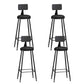Industrial Matte Finish Coffee Shop Stool Footrest Low Back Stool Black 4 Piece Set Bar Stool(33"H) Clearhalo 'Bar Furniture' 'Bar Stools' 'bar_stools' 'furn' 'furn_bar_stools' 'Furniture' 'furniture_bar_stools' 'Kitchen & Dining Furniture' 4790753