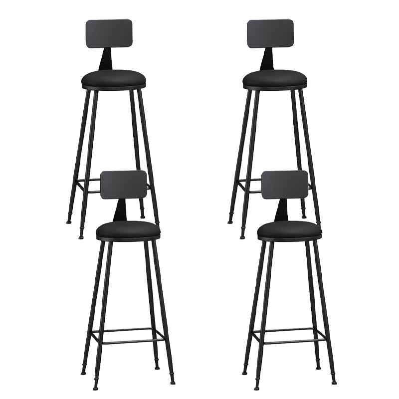 Industrial Matte Finish Coffee Shop Stool Footrest Low Back Stool Black 4 Piece Set Bar Stool(33"H) Clearhalo 'Bar Furniture' 'Bar Stools' 'bar_stools' 'furn' 'furn_bar_stools' 'Furniture' 'furniture_bar_stools' 'Kitchen & Dining Furniture' 4790753