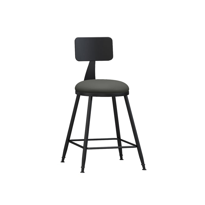 Industrial Matte Finish Coffee Shop Stool Footrest Low Back Stool Grey 1 Piece Short Stool(22"H) Clearhalo 'Bar Furniture' 'Bar Stools' 'bar_stools' 'furn' 'furn_bar_stools' 'Furniture' 'furniture_bar_stools' 'Kitchen & Dining Furniture' 4790754