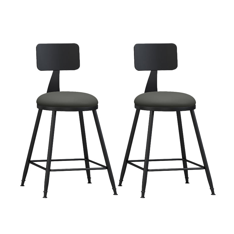 Industrial Matte Finish Coffee Shop Stool Footrest Low Back Stool Grey 2 Piece Set Short Stool(22"H) Clearhalo 'Bar Furniture' 'Bar Stools' 'bar_stools' 'furn' 'furn_bar_stools' 'Furniture' 'furniture_bar_stools' 'Kitchen & Dining Furniture' 4790755
