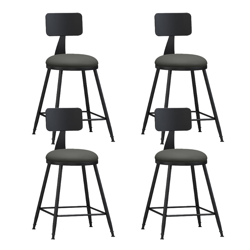Industrial Matte Finish Coffee Shop Stool Footrest Low Back Stool Grey 4 Piece Set Short Stool(22"H) Clearhalo 'Bar Furniture' 'Bar Stools' 'bar_stools' 'furn' 'furn_bar_stools' 'Furniture' 'furniture_bar_stools' 'Kitchen & Dining Furniture' 4790756