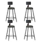 Industrial Matte Finish Coffee Shop Stool Footrest Low Back Stool Grey 4 Piece Set Counter Stool(26"H) Clearhalo 'Bar Furniture' 'Bar Stools' 'bar_stools' 'furn' 'furn_bar_stools' 'Furniture' 'furniture_bar_stools' 'Kitchen & Dining Furniture' 4790759